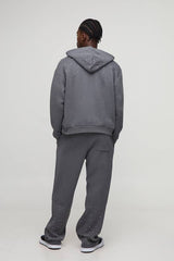 Oversized Boxy Rhinestone Zip Through Hoodie