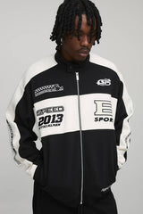 Tall Oversized Jersey Man Embroidered Varsity Jacket