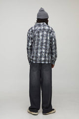 Baggy Fit Washed Cross Applique Jeans