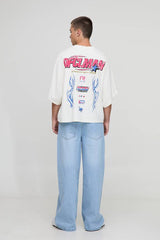 Baggy Fit Washed Cross Applique Jeans
