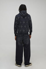 Boxy Washed All  Over Rhinestone Hoodie