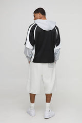 Oversized Mesh OFCLMAN Faux Sleeve Sports Top Hoodie