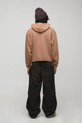 Oversized Boxy Spray Wash Man Branded Hoodie