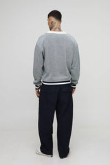 Tall Contrast Edge Open Knit Boxy Oversized Polo Neck Jumper
