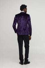 Skinny Fit Crushed Velvet Blazer
