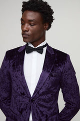 Skinny Fit Crushed Velvet Blazer