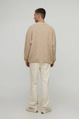 Oversized Basket Weave Knitted Jumper