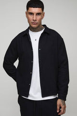 Tall Herringbone Oversized Overshirt & Relaxed Trouser Set