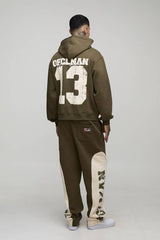 Tall Oversized Boxy Spray Wash 13 Print Hoodie