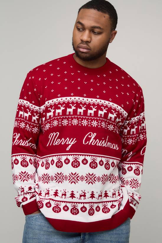 Plus Merry Christmas Fair Isle Relaxed Jumper