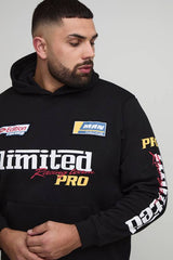 Plus Regular Fit Moto Applique Hoodie