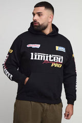 Plus Regular Fit Moto Applique Hoodie
