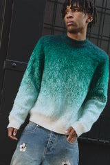 Boxy Brushed Ombre Striped Knitted Jumper