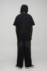 Baggy Fit Large Gem Embellished Jeans