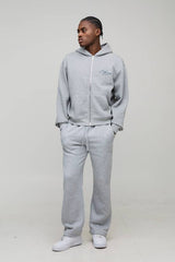 Oversized Boxy Graphics Zip Through Hoodie