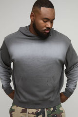 Plus Oversized Boxy Western Graphic Acid Wash Distressed Hoodie