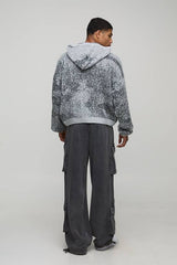 Oversized Boxy Mixed Ombre Knitted Hoodie