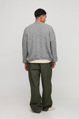 Relaxed Boxy Boucle Marl Knitted Cardigan