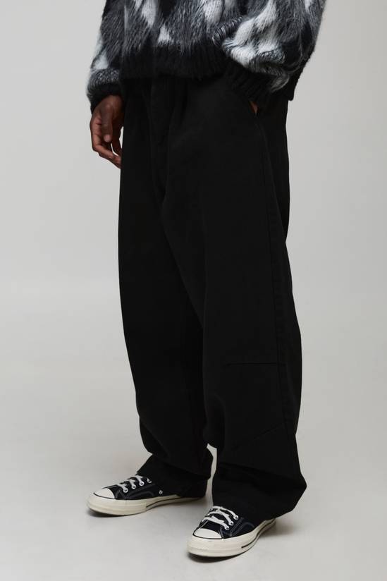 Tall Balloon Fit Half & Half Waistband Washed Twill Trouser