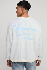 Oversized Boxy Fluffy Rib Knitted Jumper