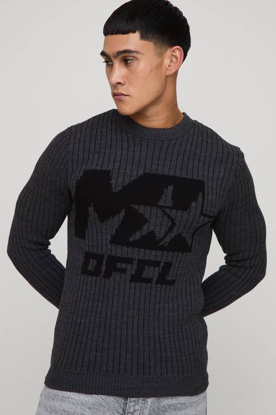 M Star Muscle Fit Ribbed Knitted Jumper