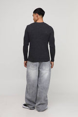 M Star Muscle Fit Ribbed Knitted Jumper