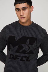 M Star Muscle Fit Ribbed Knitted Jumper