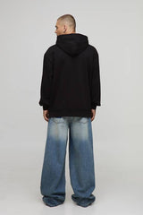 Black Oversized Tyla License Printed Hoodie