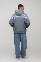 Charcoal Oversized Embroidered Official Graphic Hoodie