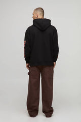 Black Oversized Slot Machine Printed Hoodie