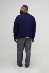 Plus Boxy Rib Long Sleeve Knitted Shirt