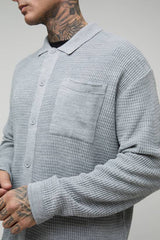 Tall Regular Rib Long Sleeve Knitted Shirt