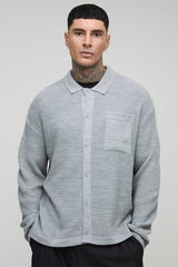 Tall Regular Rib Long Sleeve Knitted Shirt