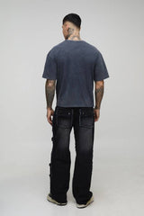 Tall Relaxed Distressed Washed Cargo Jeans