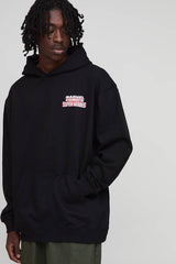 Black Oversized Marvel Comic Superheroes License Printed Hoodie