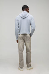 Boxy Fit Ribbed Knitted Hoodie