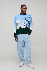 Oversized Boxy Ski Jacquard Knitted Jumper