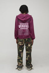 Oversized Boxy Exclusive Slogan Gothic V Neck Raw Hem Printed Washed Hoodie