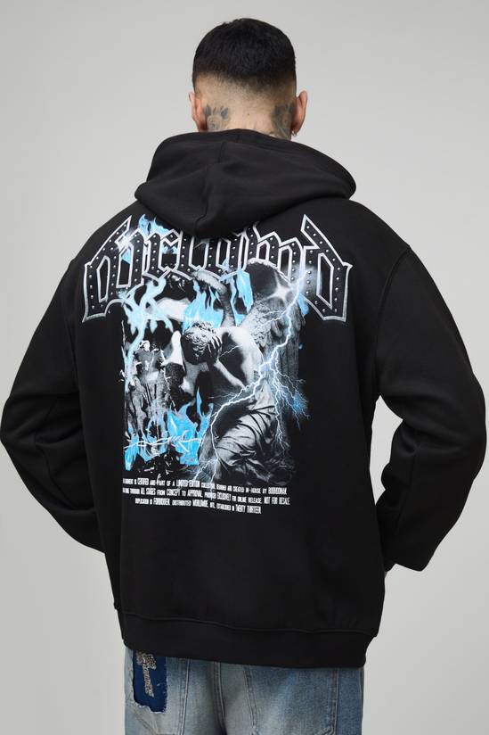 Tall Oversized Gothic Renaisance Rhinestone Graphic Hoodie