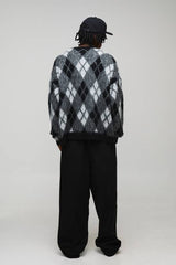 Tall Oversized Diamond Argyle Knitted Jumper