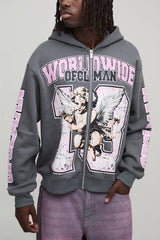 Oversized Boxy Worldwide Varsity Hoodie