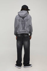 Smart Oversized Boxy Heavyweight Flocked Hoodie