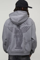 Smart Oversized Boxy Heavyweight Flocked Hoodie