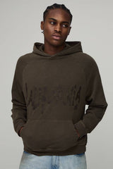 Oversized Washed Embroidered Loopback Hoodie