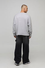 Super Baggy Washed Carpenter Hardware Detail Jeans