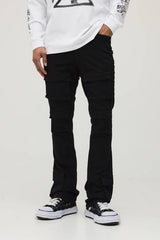 Skinny Stacked Flare Multi Cargo Trouser