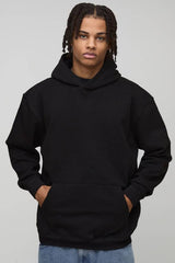 Black Oversized Coca Cola Christmas License Printed Hoodie