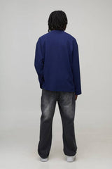 Oversized Heavyweight BM Embroidered Long Flute Sleeve T-Shirt