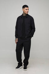 Tall Textured Woven Seersucker Jogger Waist Tapered Trousers