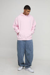 Pink Oversized Washed Osaka Printed Hoodie